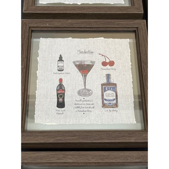 Set of 6 Classic Cocktail Recipe Shadow Box Wall Art - Picture 4 of 9